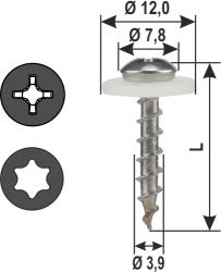 Screws for aluminium windowsills, cap head A2