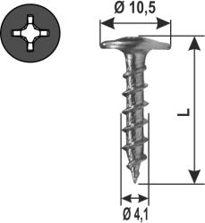 Screws for aluminium window sills with flat oval head A2