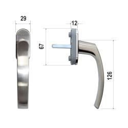 Zinc die casting and brass window handles type "Gina"