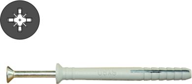 Nail Plug with Countersunk Head, Blue Galvanized, PZ2 Drive, Various Sizes 