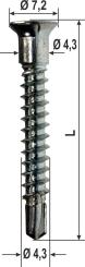 *Self drilling screw for security lock plates with countersunk head, various dimensions 