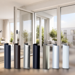 Aluminium-Balkontürgriff, verdeckte Verschraubung, inkl. Schrauben, für eckige und runde Profile, verschiedene Farben 