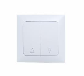 Interrupteur pour volets roulants et stores, Enroulement et Déroulement, encastré blanc, 230 V/CA 80x80 mm ( 1 ST ) 