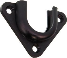 Screw-on bearing shell made of plastic, black ( 1 ST ) Fertigkastenlager | flach anliegend, Kunststoff