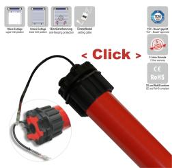 Tubular motor, electronic limit setting, 20 Nm with adapter for Ø 60 mm octagonal shaft, anti-freezing protection ( 1 ST ) 20 Nm (max. 45 kg) | 60 mm, 8-Kant