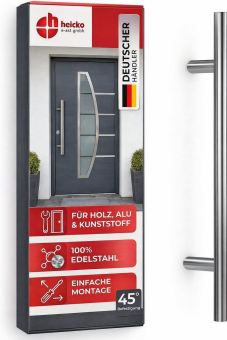 Edelstahl Stoßgriff Vanessa, 45° Stützen, verschiedene Längen 