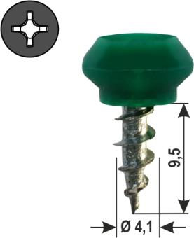 *Nipple screw with plastic head, PH2 drive, for Rehau, Brügmann, KBE, Deceuninck (Inoutic), Schüco 4,1x10 mm ( 1000 ST ) Rehau, Brügmann, KBE, Inoutic, Schüco