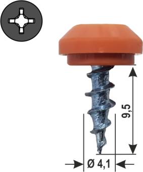 *Nipple screw with plastic head, PH2 drive, for 4,1x10 mm ( 1000 ST ) Schüco, Aluplast