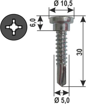 *Fastening screw for carrying aid 5.5x30 mm ( 500 ST ) 