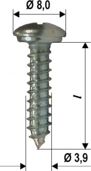 cap head screw, PH, stainless steel A2 3.9x22 ( 1000 ST ) 22 mm