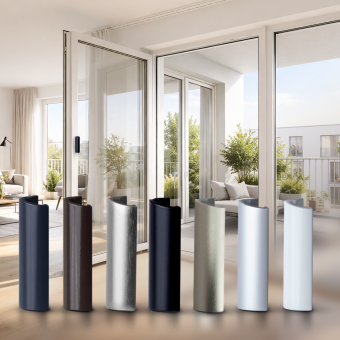 Aluminium-Balkontürgriff, verdeckte Verschraubung, inkl. Schrauben, für eckige und runde Profile, verschiedene Farben 