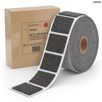 pads for transport made of felt, roll 50x50x5 mm ( 1000 ST ) 50 x 50 x 5 mm | Filz