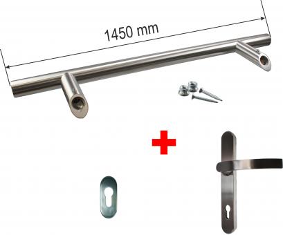 Internal door pull handle set 1450 mm, made of stainless steel 1450 mm ( 1 ST ) Edelstahl | 1450 mm
