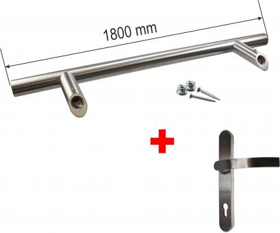 Internal door pull handle set 1800 mm, made of stainless steel 1800 mm ( 1 ST ) Edelstahl | 1800 mm